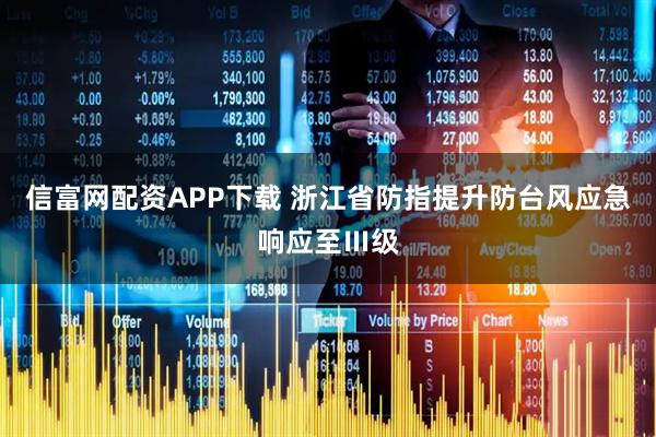 信富网配资APP下载 浙江省防指提升防台风应急响应至Ⅲ级
